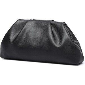 🆕Women Black PU Leather Clutch Purse Elegant Evening Bag Formal Luxurious
